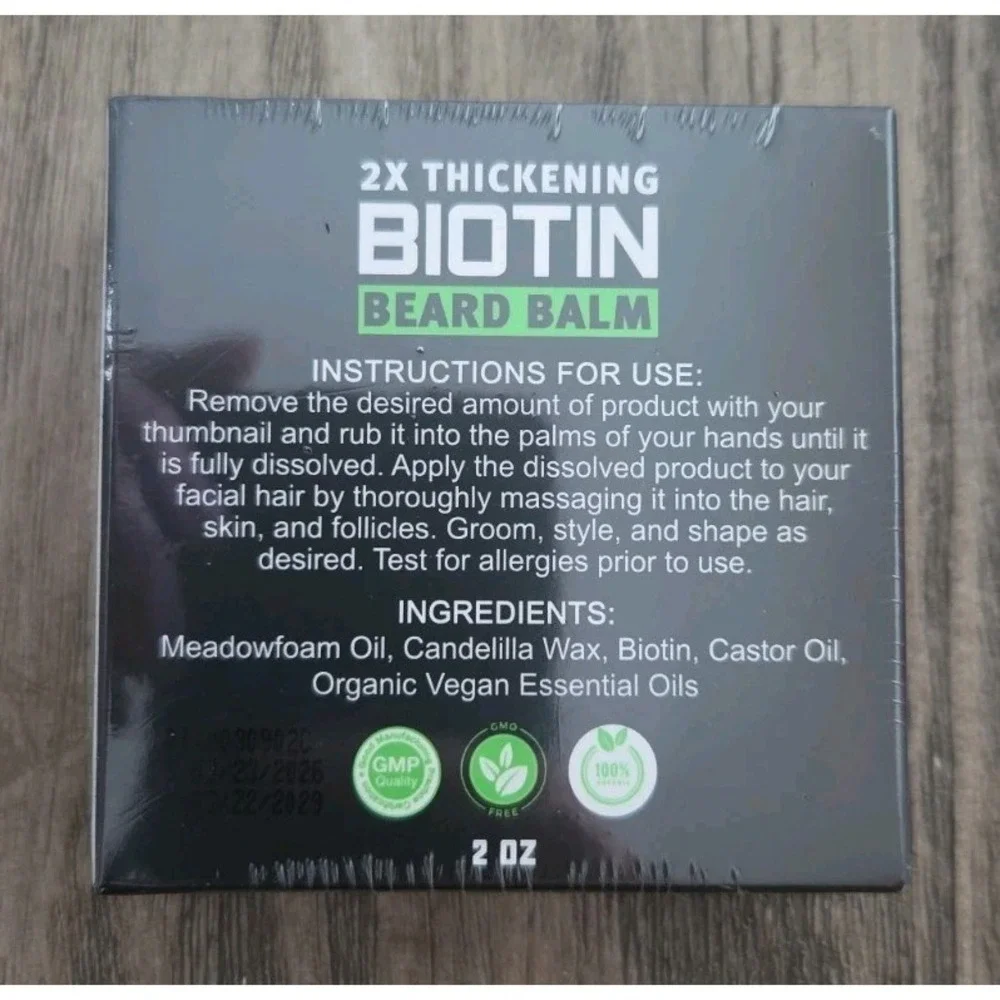 Biotin Best Beard Stuff Balm for Men - 2X Thickening for Beard and Mustache